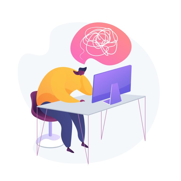 Emotional burnout vector concept metaphor