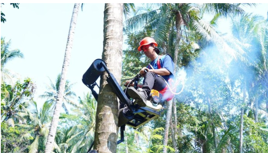 Dosen ITS Buat Inovasi Alat Panjat Pohon Kelapa, Panen Lebih Mudah dan Aman!