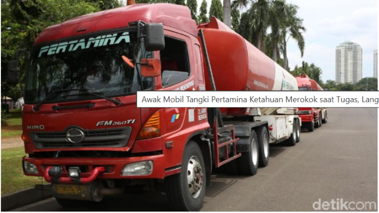 Awak Mobil Tangki Pertamina Ketahuan Merokok saat Tugas, Langsung Dipecat